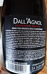 Dall'Agnol Chardonnay 365 dias contra-rótulo